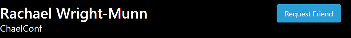 Screenshot of request friend button on the profile.